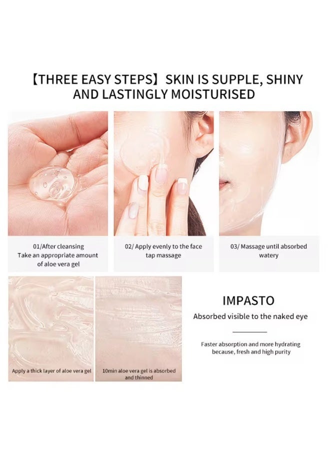 evvoli 99% Organic Aloe Vera Gel for Sunburn Relief  Hydration, Soothing Moisturizer for Face & BodyNatural Aloe Vera Gel -Organic Moisturizing Cream, Soothing and Hydrating, Sunburn and Scar Repair, Care for Face Body Hair 300 ML - Image 5